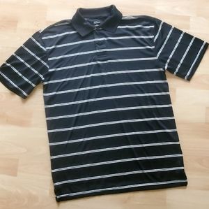 Marc Edward's men's short sleeve black/white stripes polo Size Small